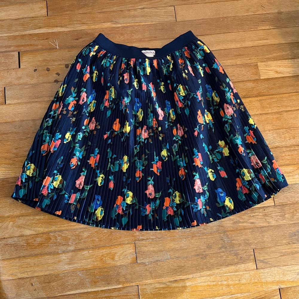 Merona Floral A-Line Skirt - Navy and Multicolor